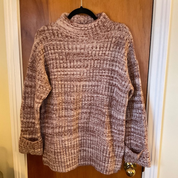 Old Navy Burgundy Red Heather Mock Turtleneck Tunic Length Sweater Sz M NWT - Picture 1 of 14